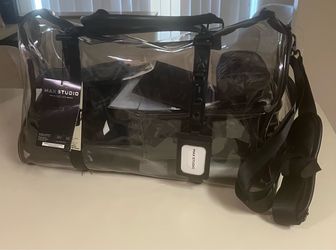 Max Studio clear travel duffel bag
