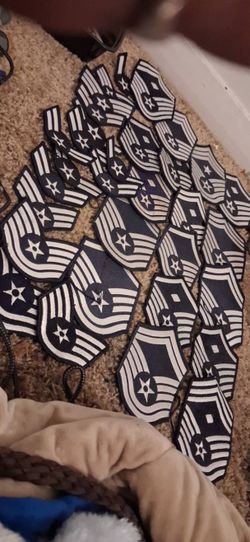 U.S. Air Force Master Sergeant (E-7) enlisted rank patches.