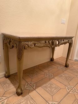 GENUINE MARBLE-TOP CONSOLE TABLE