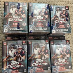 2025 Topps Chrome Football blaster and hanger boxes