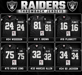 Raiders Legends Retro Jerseys – Multiple Players – Sizes S-3X