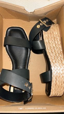Dolce Vita Black Espadrille Wedge Sandals