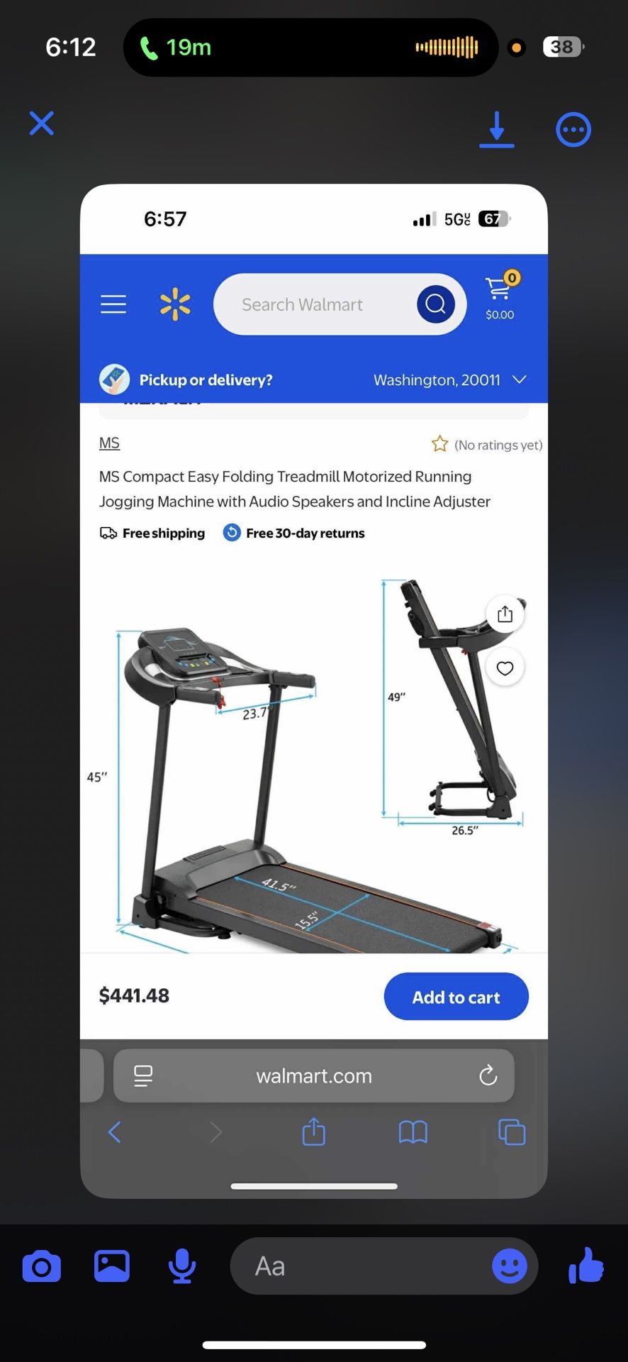 MS Compact Easy Folding Treadmill