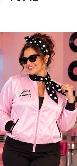 Pink Ladies Satin Bomber Jacket Plus size: XXXL