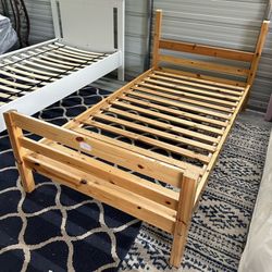Twin Platform Wood Frame W/ IKEA Mattress-LIKE NEW!