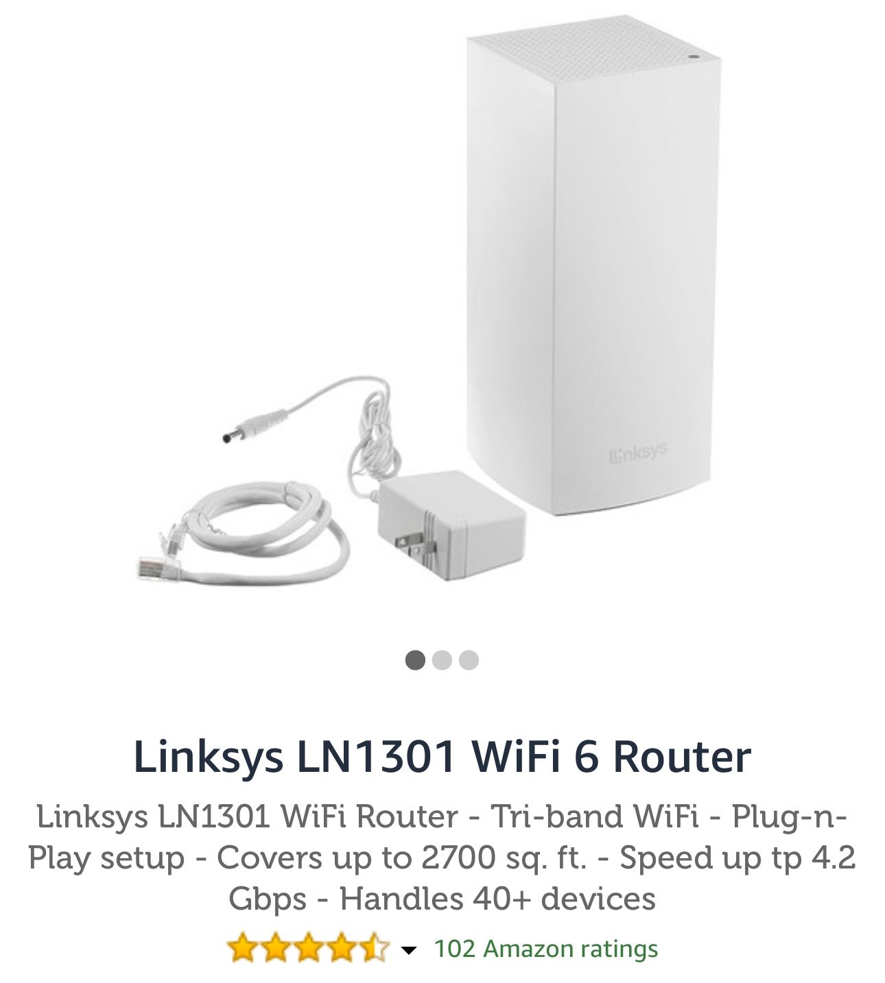 Linksys LN1301 WiFi 6 Tri-band Router