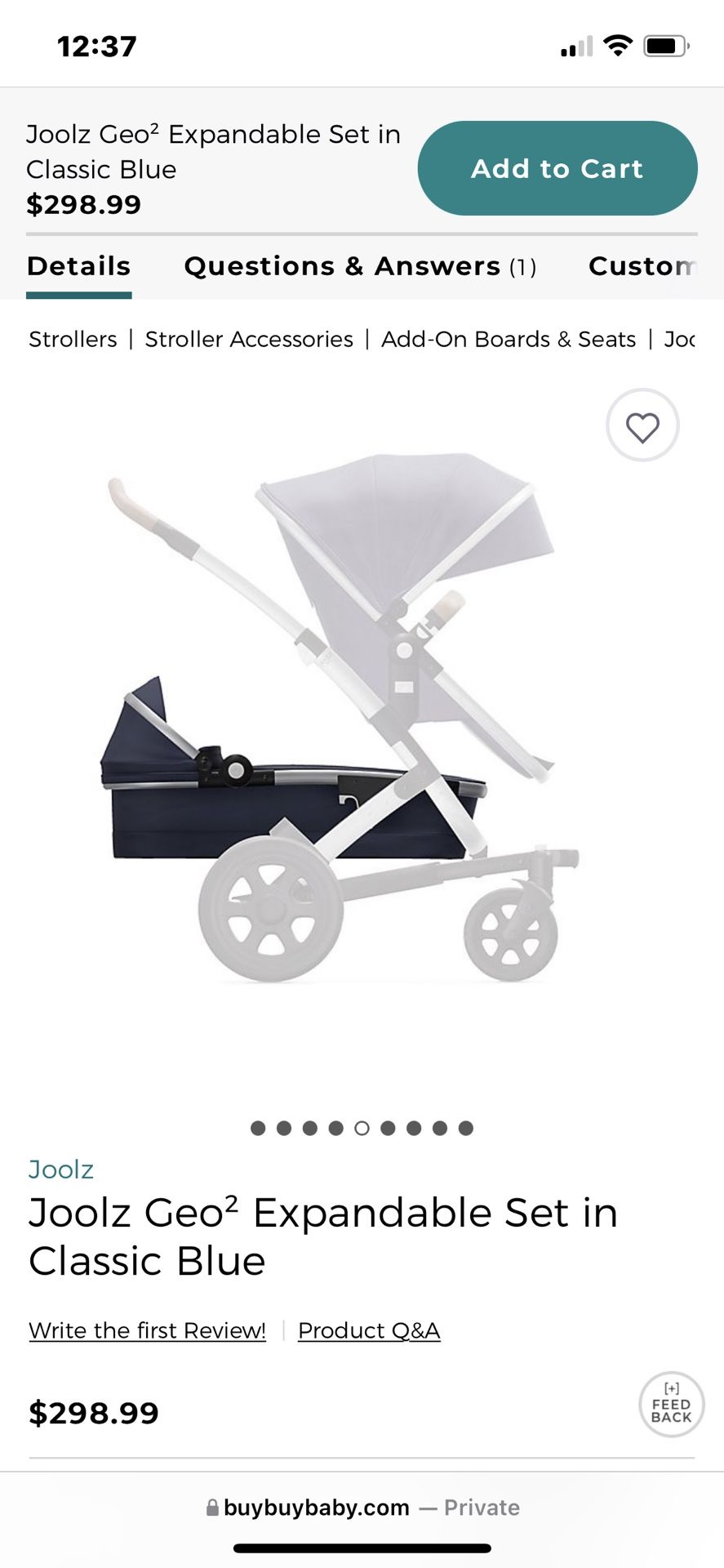 Joolz Geo Expandable Seat