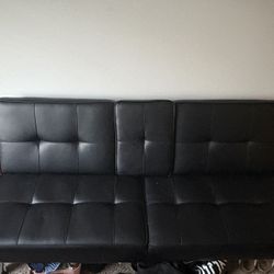 Jamal 65” Modern Retro Vegan Leather Convertible Reclining Sofa