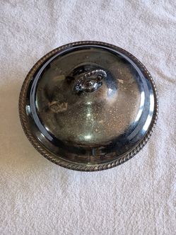 Vintage Silver Plated Round Casserole Dish With Lid