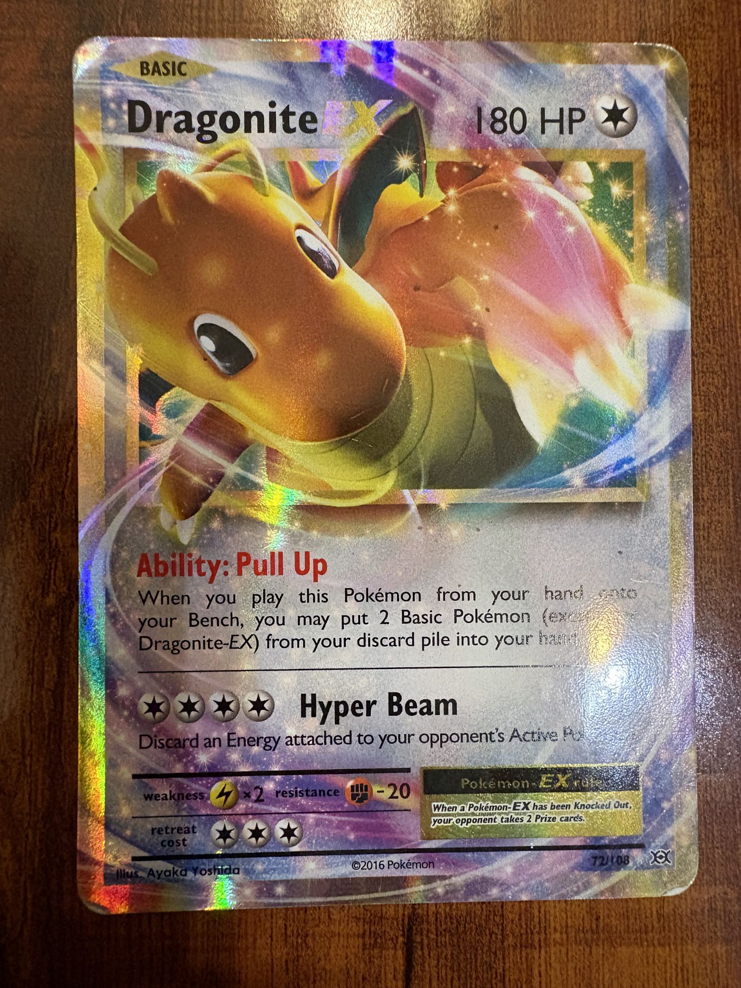 Pokemon Dragonite EX 72/108 Holo Ultra Rare XY Evolutions MP/HP