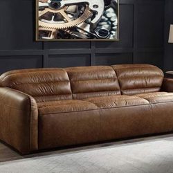 SAFER SOFAS COUCHS COCOA TOP GRAIN LEATHER 