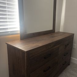 Solid Wood Dresser with Mirror – Price Negotiable