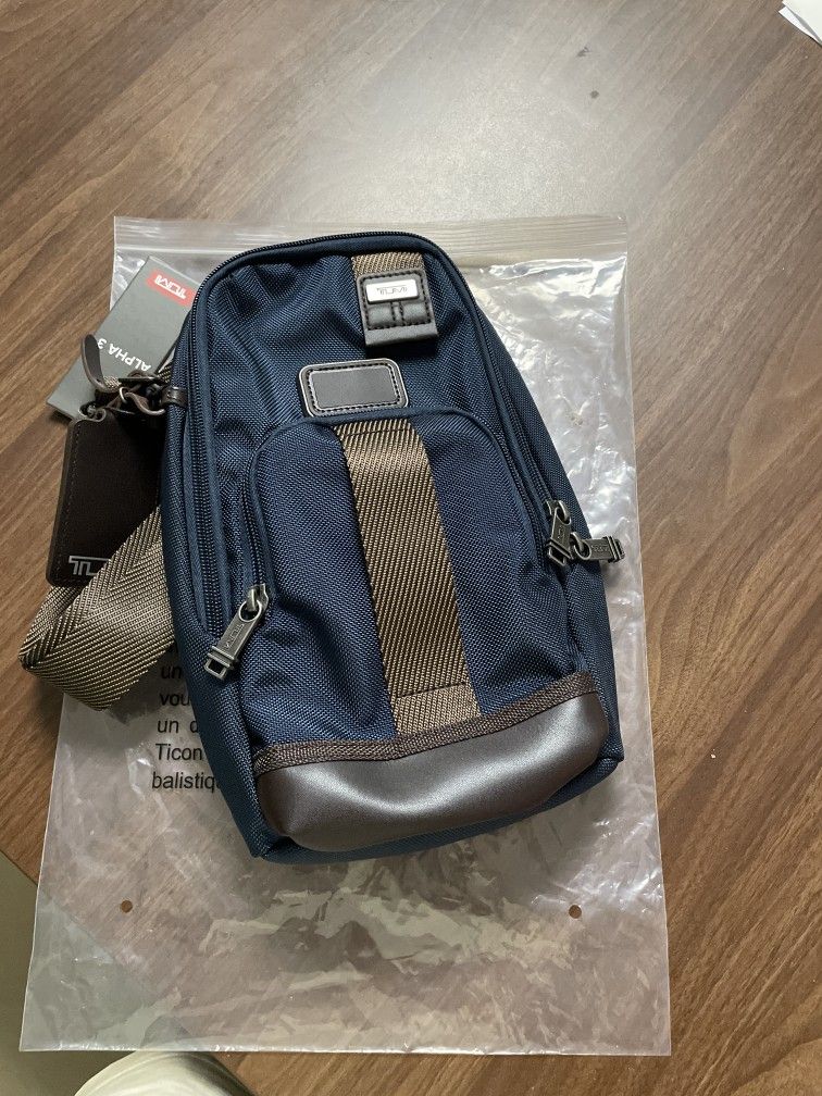 TUMl Blue Nylon Crossbody Sling Bag