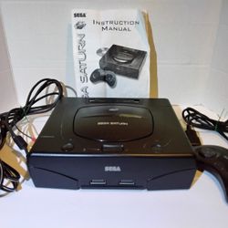 SEGA Saturn Game System Complete With Console, Controller, Original Cables Tested And Working  Rare $175