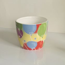 Birthday Flower Pot With Balloons Prints 🎈all over