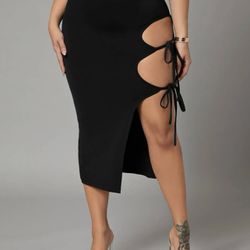 Sexy Solid Tie Side Pencil Skirt *NEW*