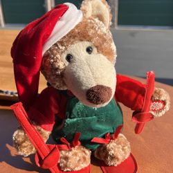 Vintage DanDee Collectors Choice Ski Teddy Bear Christmas Plush Stuffed Animal