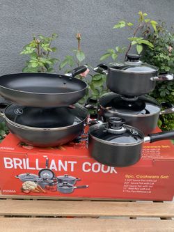 Set de 9ps De teflón con tapadera de Vidrio