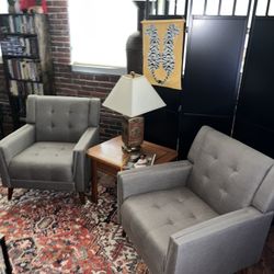 Stylish Gray Living Room Set – Loveseat + 2 Matching Armchairs – $450
