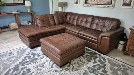 Leather sectional