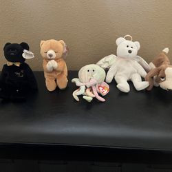 Beanie Babies- 3 Rare and 2 Others