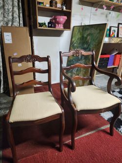 Vintage Bernhardt Dining Chairs – Captain's Armchair & Side Chair – $195 OBO