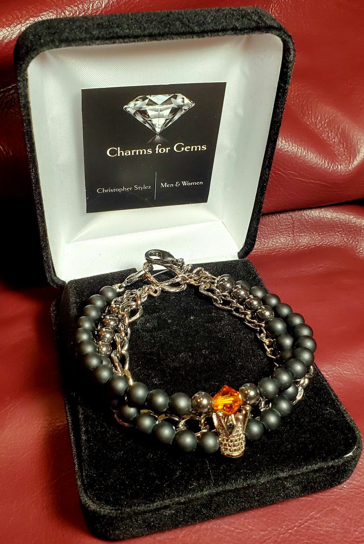 Mens charm bracelet- Kings Jewel