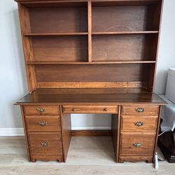 Desk with hutch And Drawers - Solid Wood