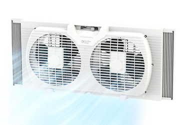 Comfort Zone Twin Window Fan with Reversible Airflow Control 9 inch