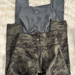 Two pairs of Lululemon capri yoga pants size 4