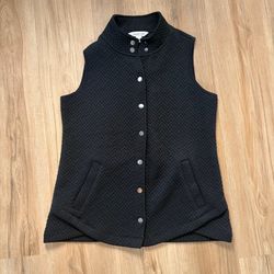 Coldwater Creek Tulip-Hem Jacquard Vest Style Number: 24331 Black