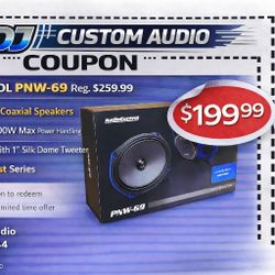AudioControl PNW Car Speakers Set 6" x 9" 2-Way Coaxial Speaker System 100 Watts PNW-69 🚨 Payment Options Available 🚨 No Credit Needed 🚨 