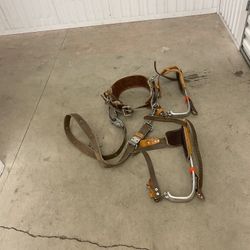 Vintage Leather Tree Climbing Harness