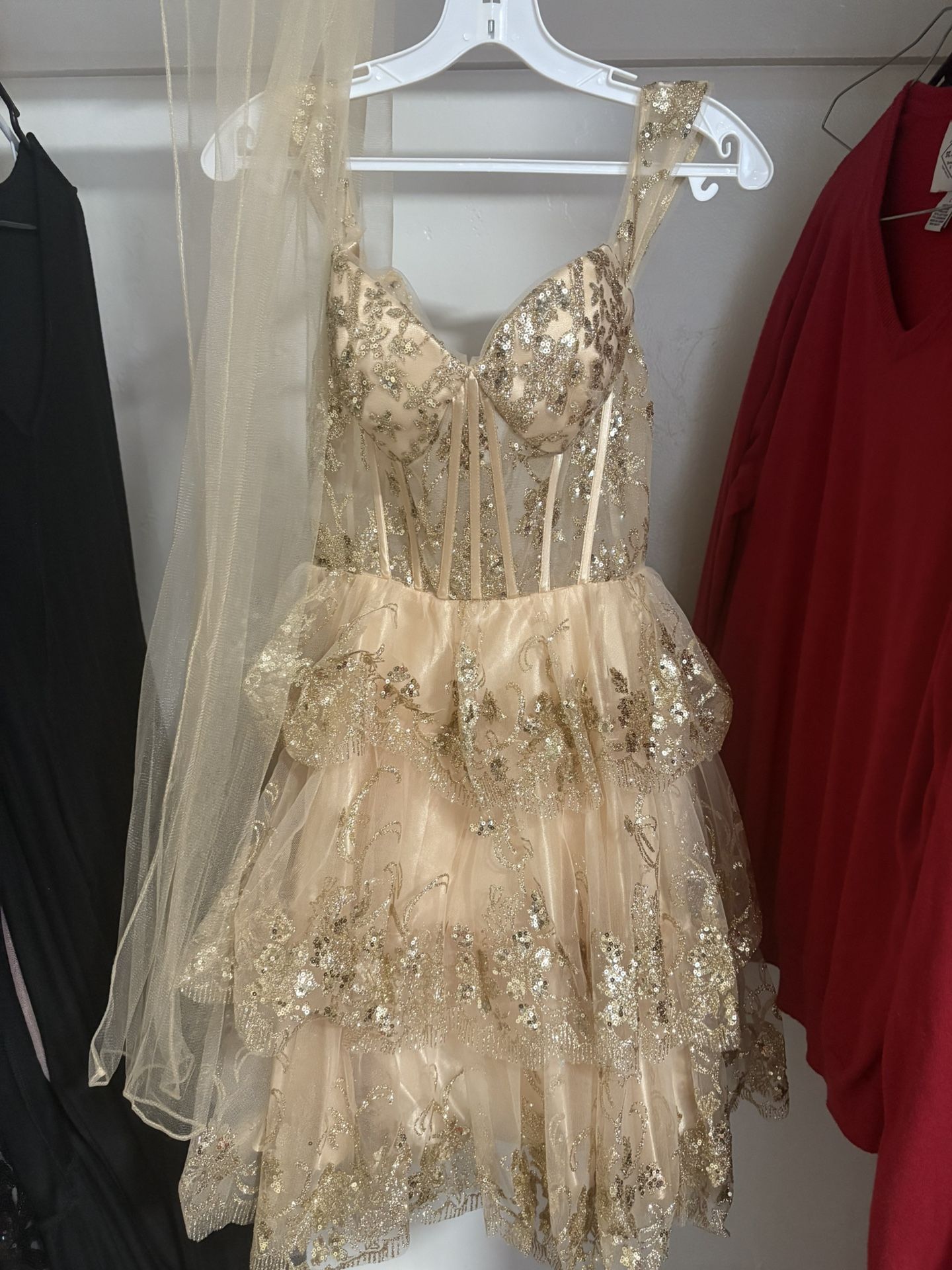 Gold homecoming dress