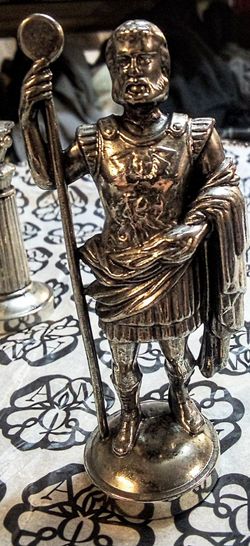 T158 Greek vs. Romans Army Metal Chess Pieces