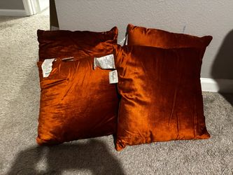 Ayesha Curry Burnt Orange Velvet Throw Pillows – Set of 4