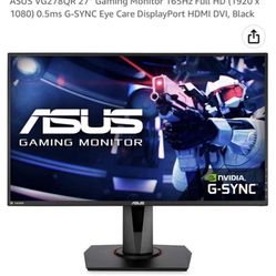 Asus 1080p 165hz G Sync Monitor 