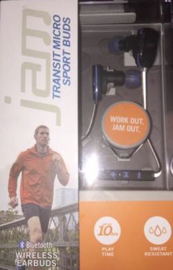 Jam Transit Micro Sport Ear Buds Bluetooth Headphones