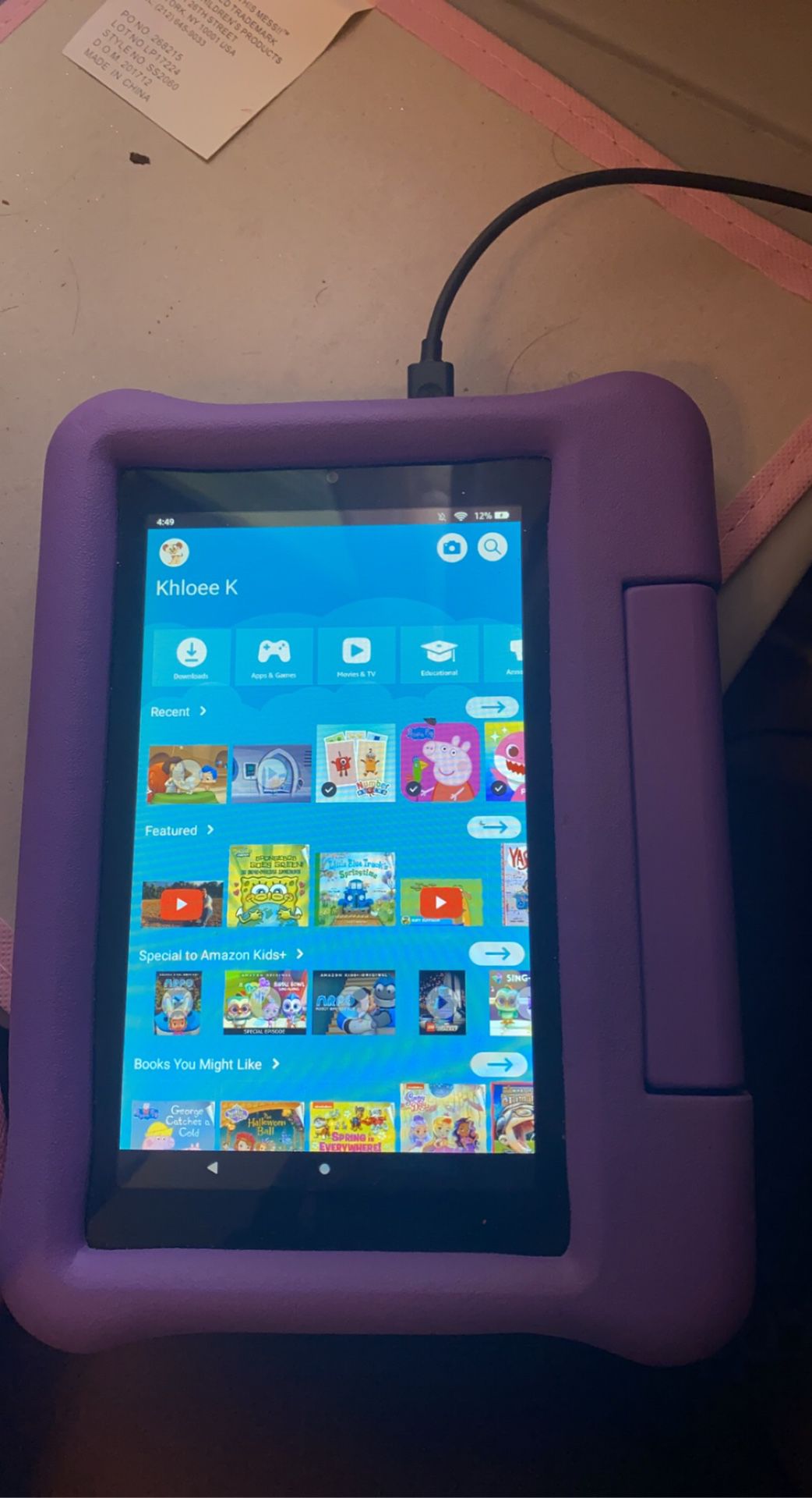 Kids Kindle Fire Tablet