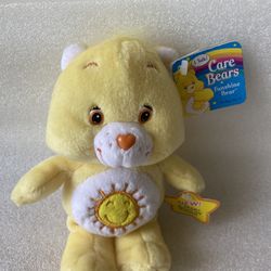 Carebear 2004 Funshine Yellow Sunshine 7" Sun Fun Shine Plush Bear DOES NOT TALK 