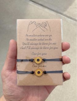 Sunflower Friendship Matching Bracelets for Bestfriend, Daughter, Mother, Girlfriend NEW