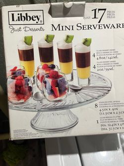 Libbey New 17 pieces mini serve ware just dessert $20