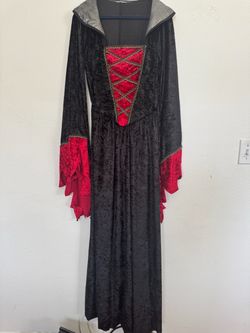 Black and Red Gothic Vampire Costume Dress