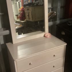 Dresser With Mirror, Small, Babies Room,Off-White Top Quality Price Is $125 Paid Over 700 