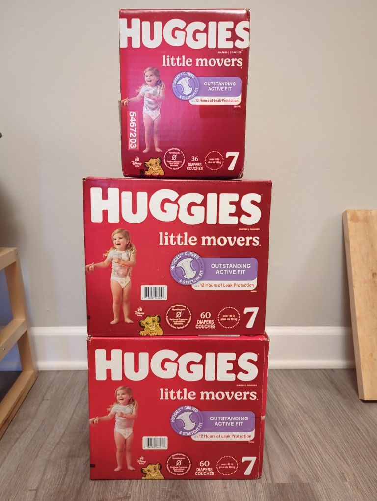 3 Packs Huggies Baby Diapers, 157 Counts, On 50% Discount
