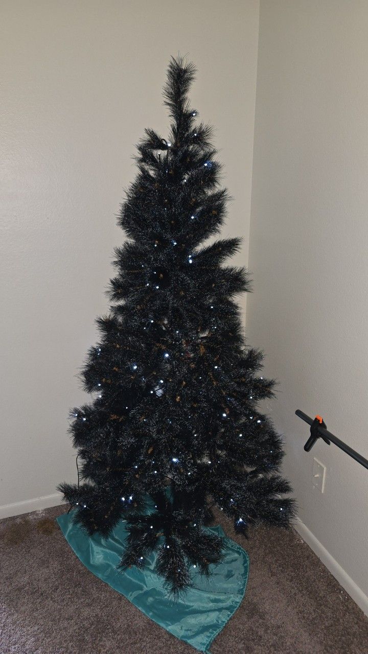 Black Prelit Xmas Tree