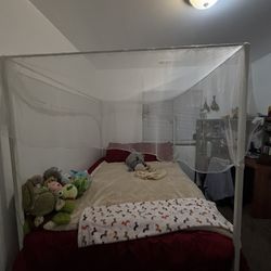 White Canopy Bed 
