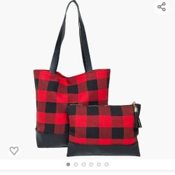 Plaid Purse & Makeup Bag