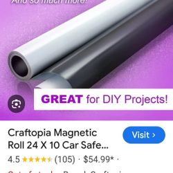 2 Rolls Of Crafttopia Magnetic Rolls For Crafts Or Projects..(Pickup In Aurora)