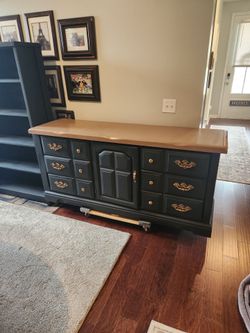 Two-Tone Painted Dresser with Brass Hardware